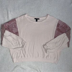 Forever 21 Women’s Waffle Knit Long Sleeve Sweatshirt Size L